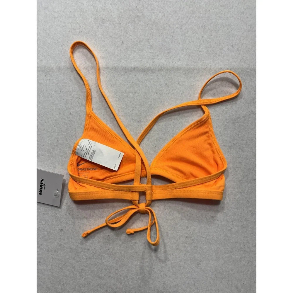 Nike Swim Bikini Top Womens XS Orange Triangle Hydrastrong NESSB002-825 NEW
